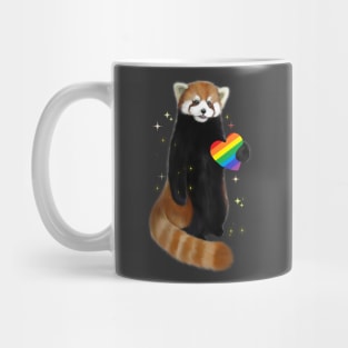 Cute panda with rainbow  heart Mug